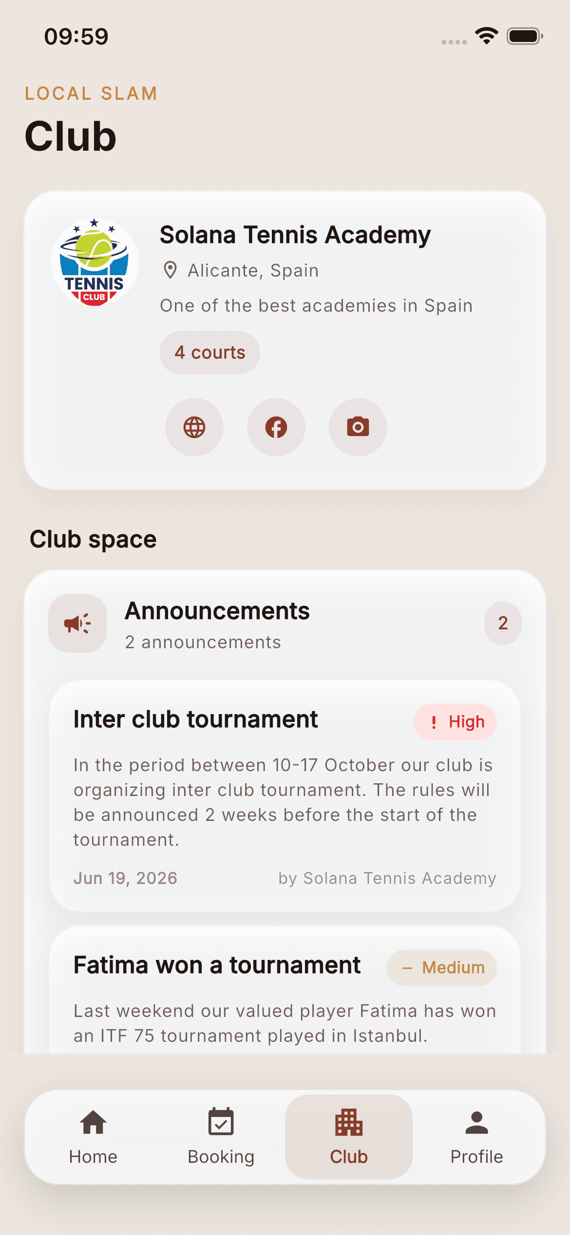 Local Slam — Club Announcements