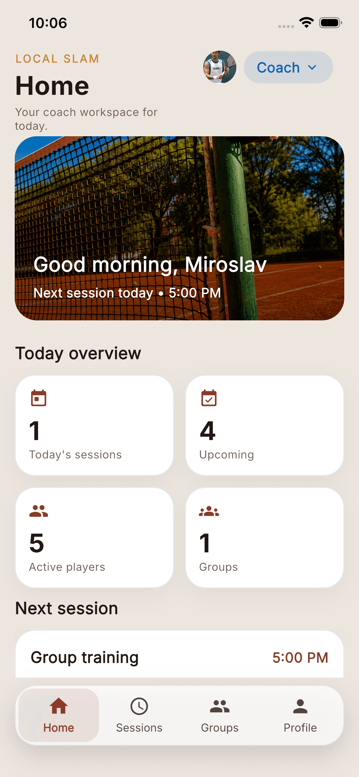 Local Slam — Coach Dashboard
