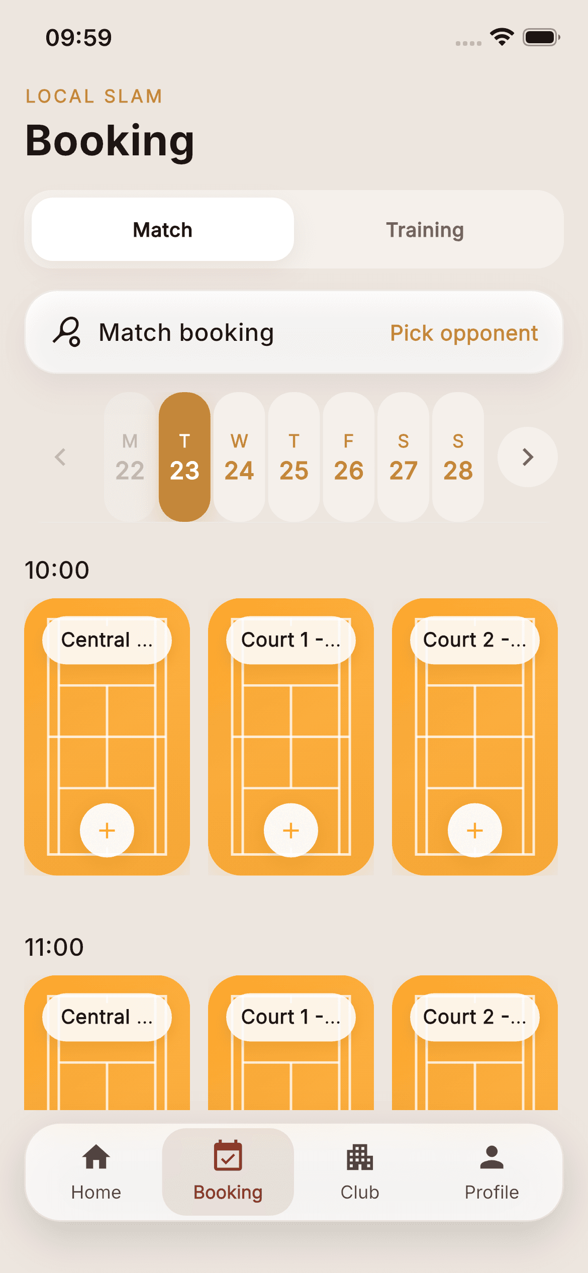 Local Slam — Court Booking